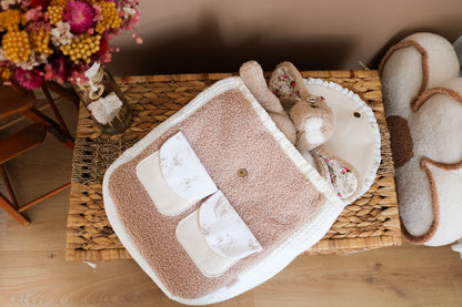 En Stock ◉ - Sac à Dos Enfant Fait Main – Beige, Forêt Enchantée - Fille